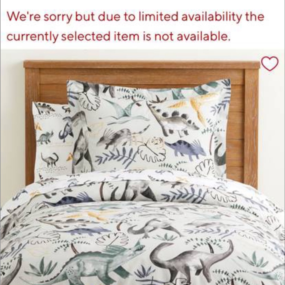 Pottery Barn Kids Organic Dinosaur Duvet Cover NWT